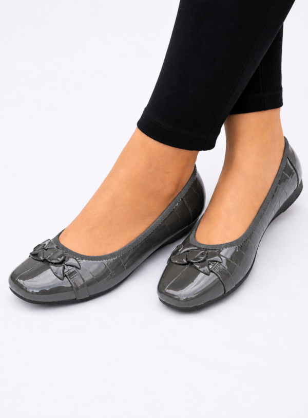 Oliveria flat cover shoe - grey (38)