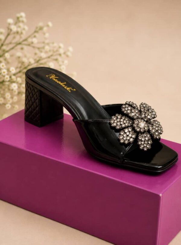 Block leather heels - black (39)
