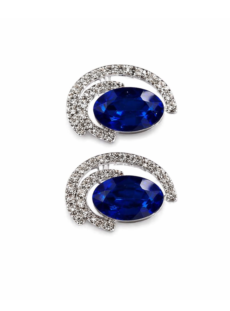 Azure Halo Crystal Stud Earrings