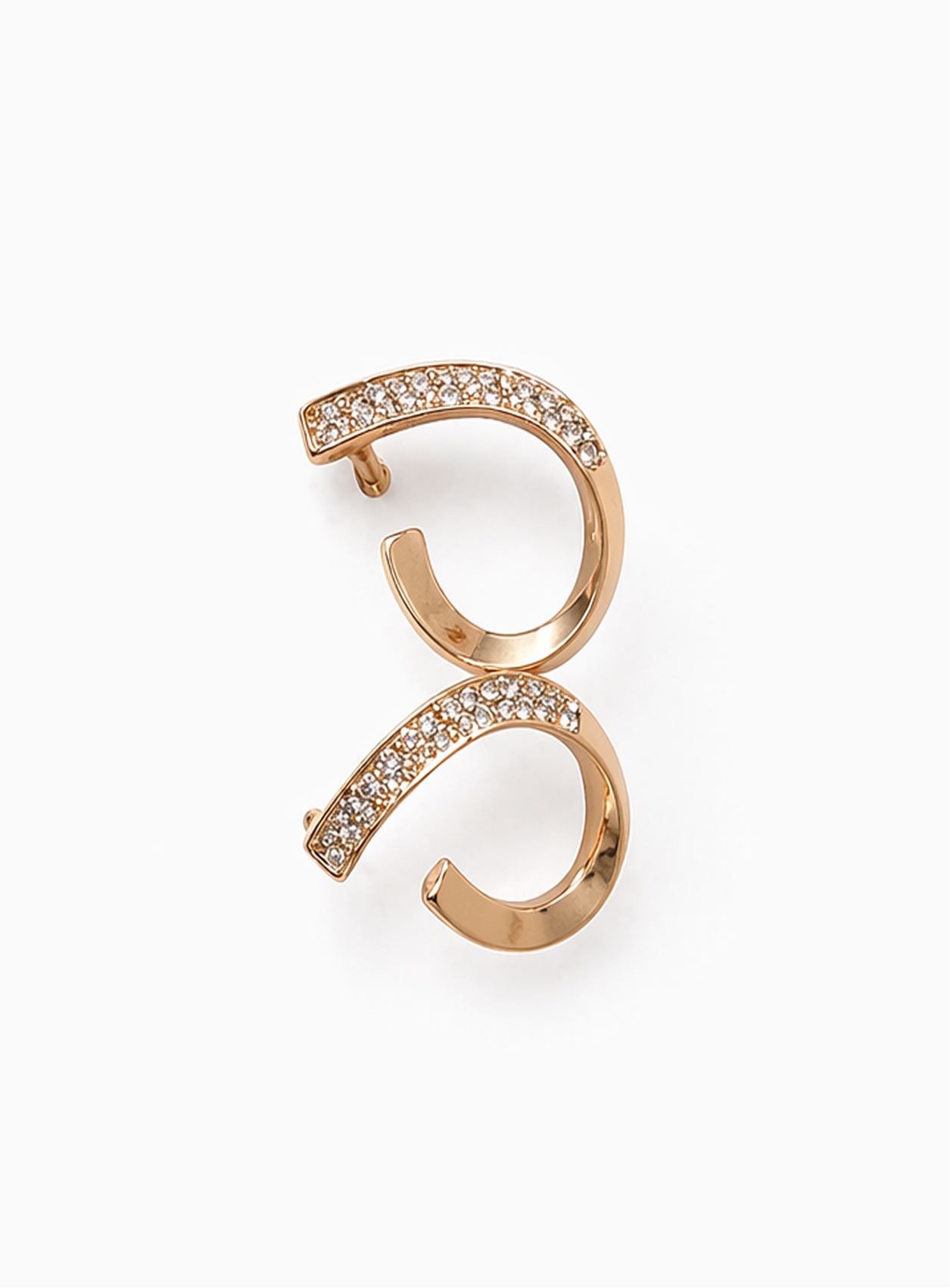 Rose-Gold Crystal Arc Earrings
