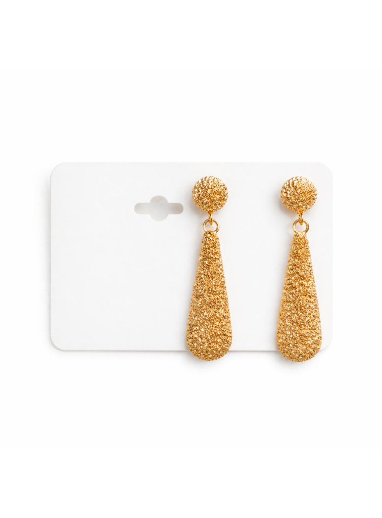 Zuri Textured Gold Drop Earrings