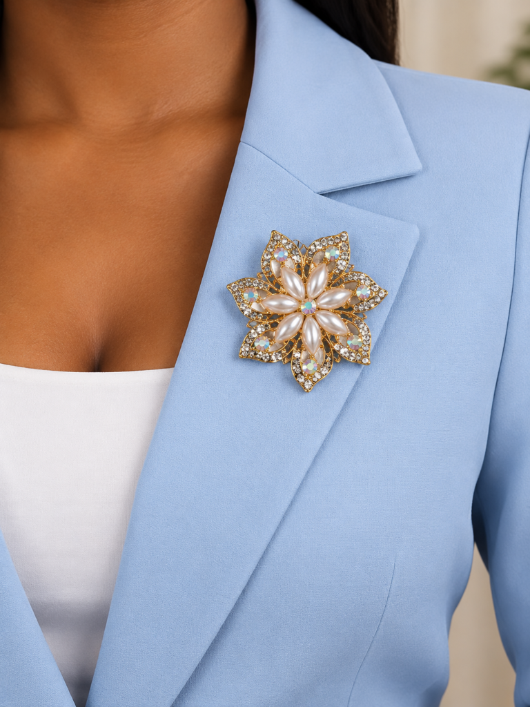 Crystal star brooch